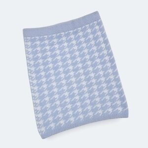 Haute Monde Blue and White Houndstooth Knit Skirt Size Small